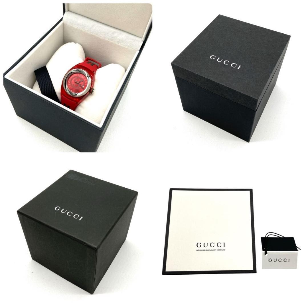 【極美品】GUCCI　SYNC　YA137103A　腕時計　シェリーライン　赤
