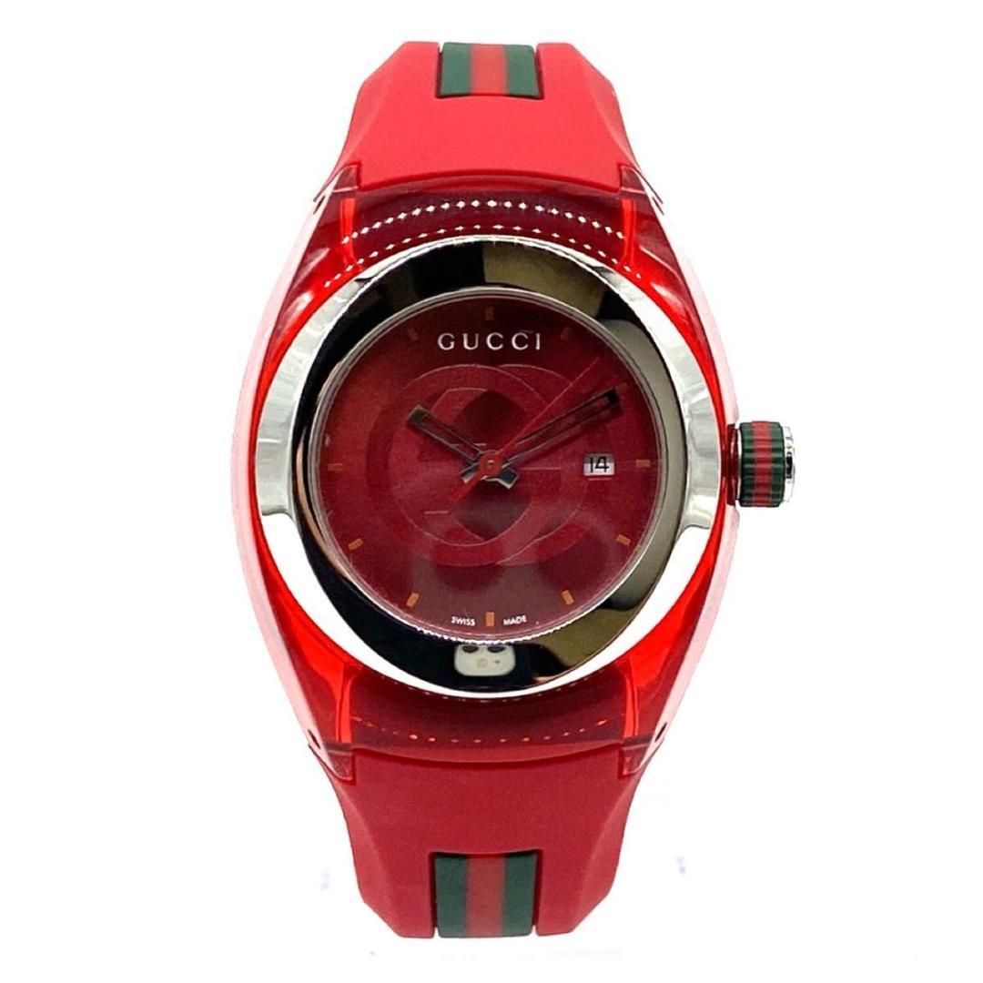 【極美品】GUCCI　SYNC　YA137103A　腕時計　シェリーライン　赤