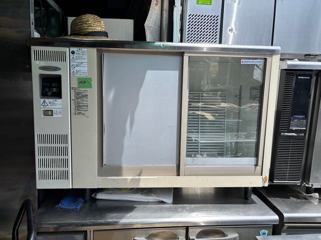 冷蔵ショーケース 202L フクシマ TRU-40RE-SG ガラス割れあり