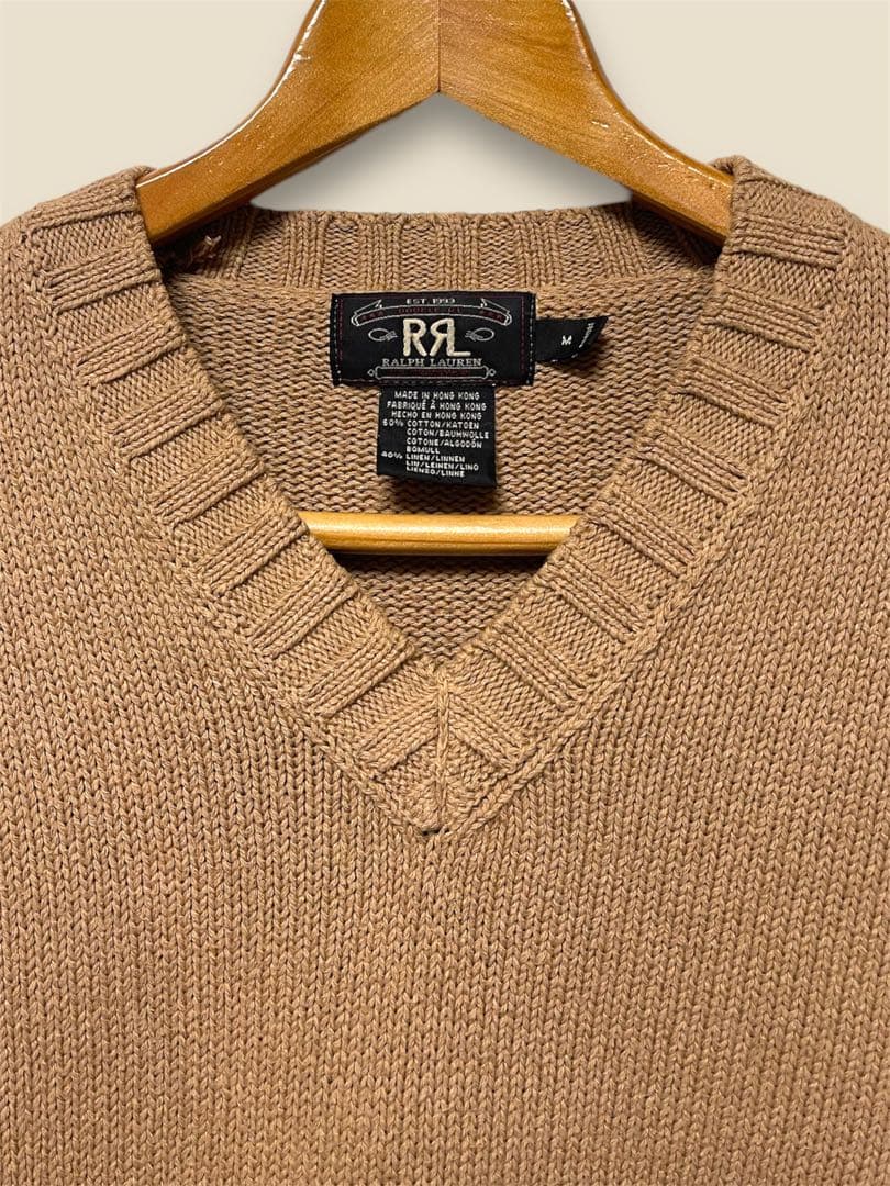 かず　90's RRL 三つ星タグ コットン リネン ニット