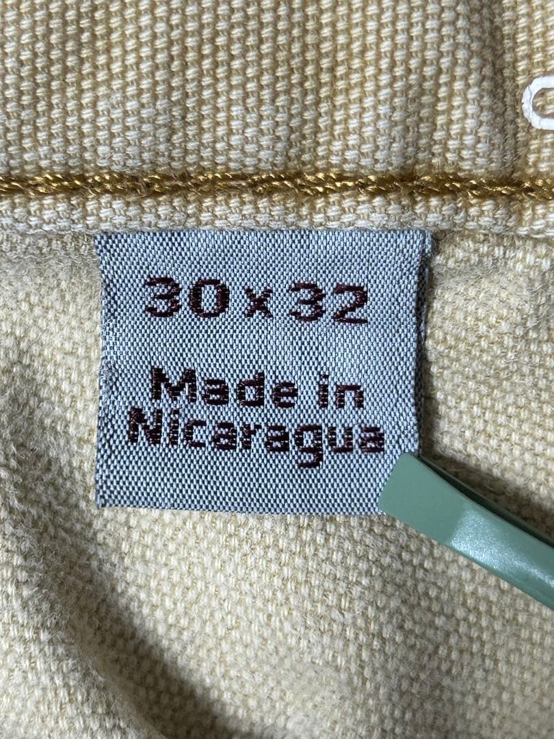 ソ*グ様 Carhartt ダブルニー ヒッコリー（ベージュ系）から色落ち W3