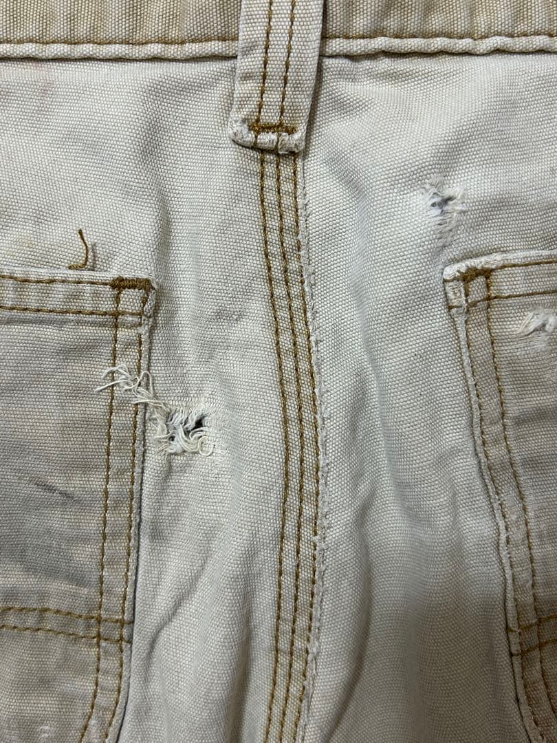 ソ*グ様 Carhartt ダブルニー ヒッコリー（ベージュ系）から色落ち W3