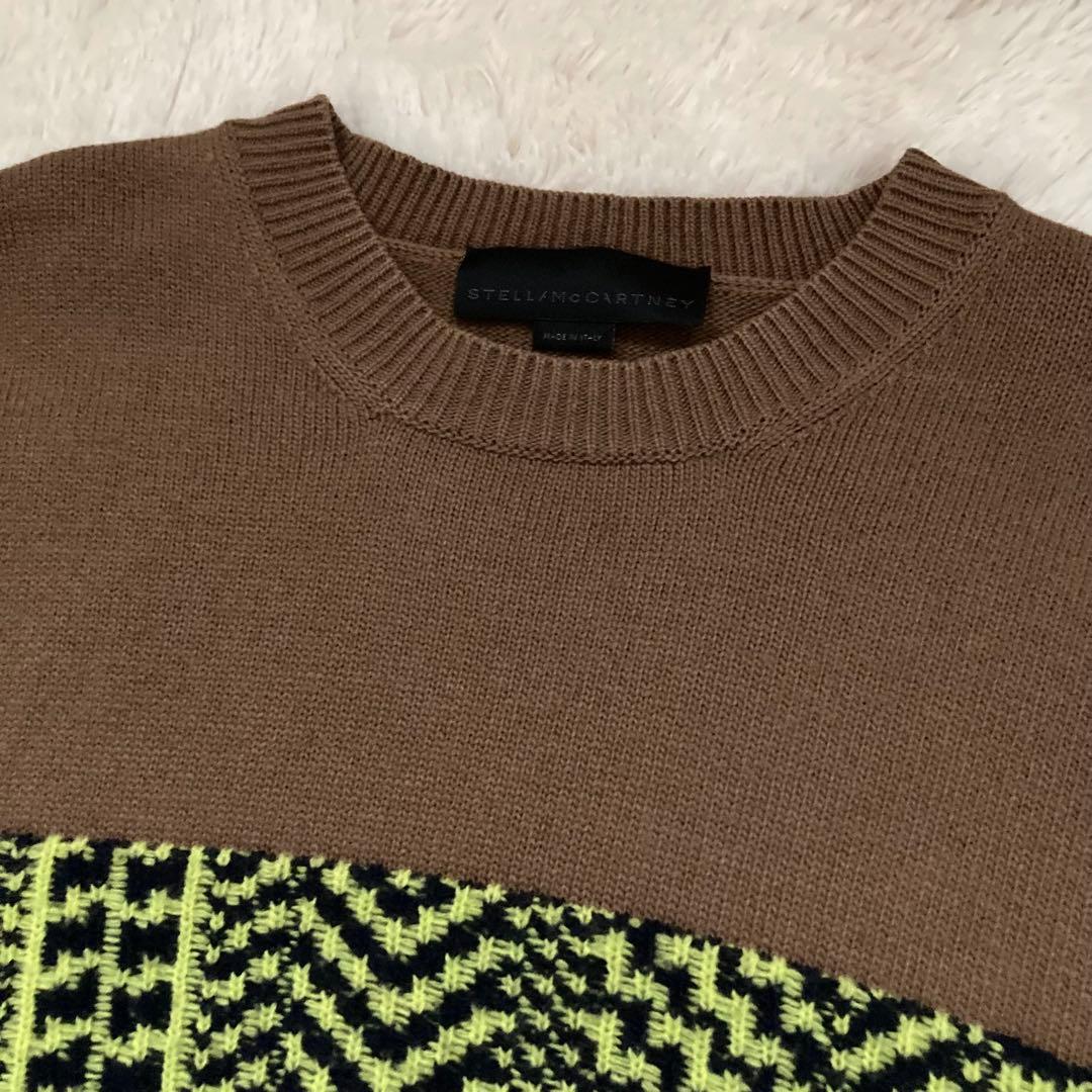 ✨美品✨ステラマッカートニー 切替 ニット ウール イタリア製 ブラウン 茶 Ｍ