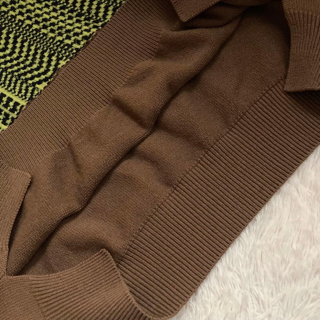 ✨美品✨ステラマッカートニー 切替 ニット ウール イタリア製 ブラウン 茶 Ｍ