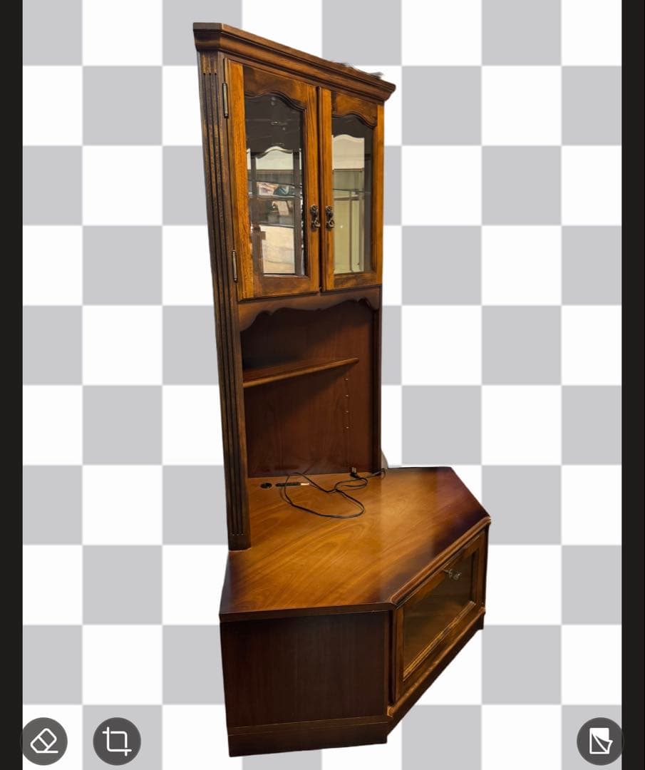 KARIMOKU カリモク コーナーテレビ台キャビネット ガラス棚