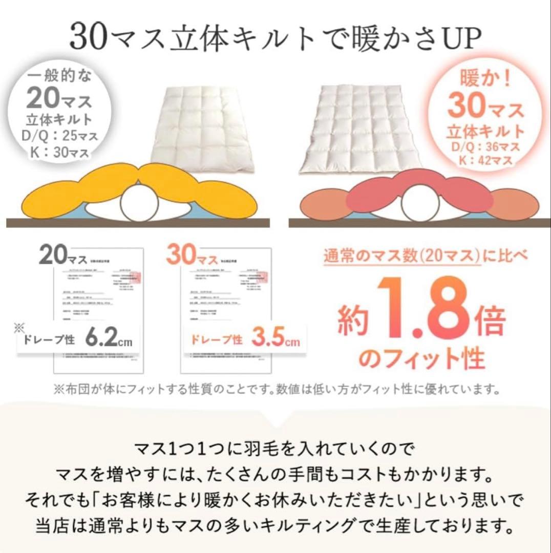 タンスのゲン 羽毛布団 ダブル【ランドリーで洗える！】W防ダニ ダウン