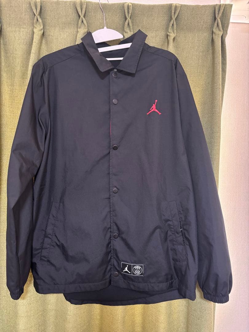 極美品 PSG×JORDAN コーチジャケット L 黒 赤 ビッグロゴ ナイキ