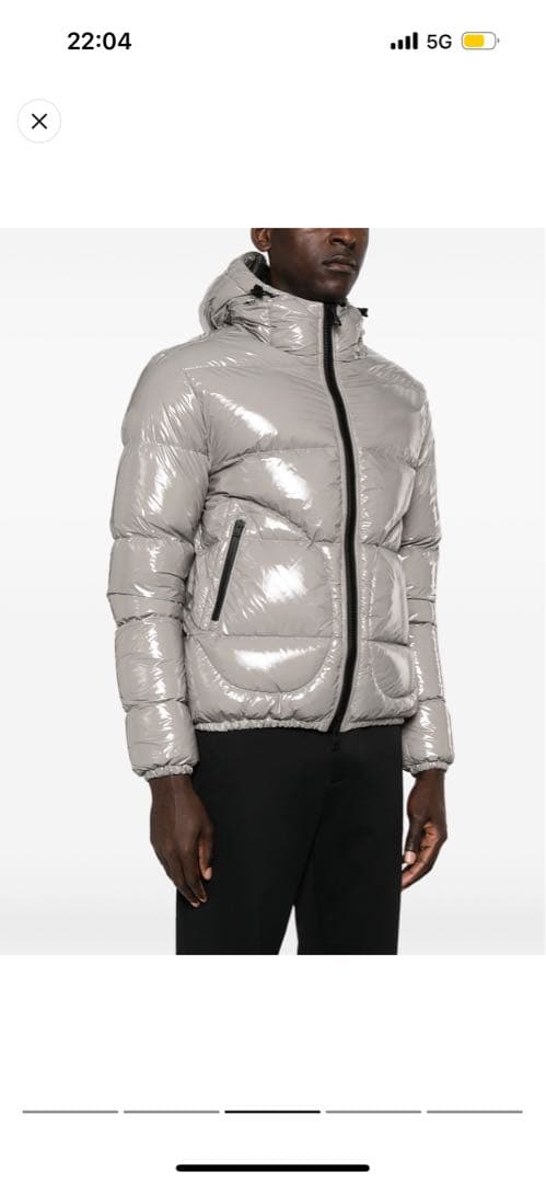 Herno ヘルノ　ダウン　シルバー　エナメル素材