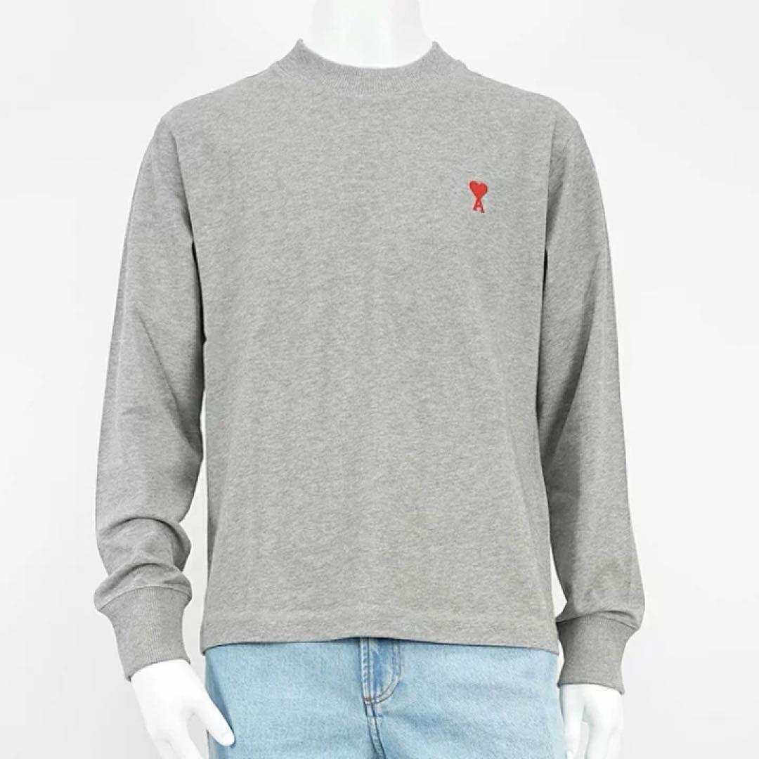 【美品】AmiParis　ロングTシャツ　グレー　XSサイズ