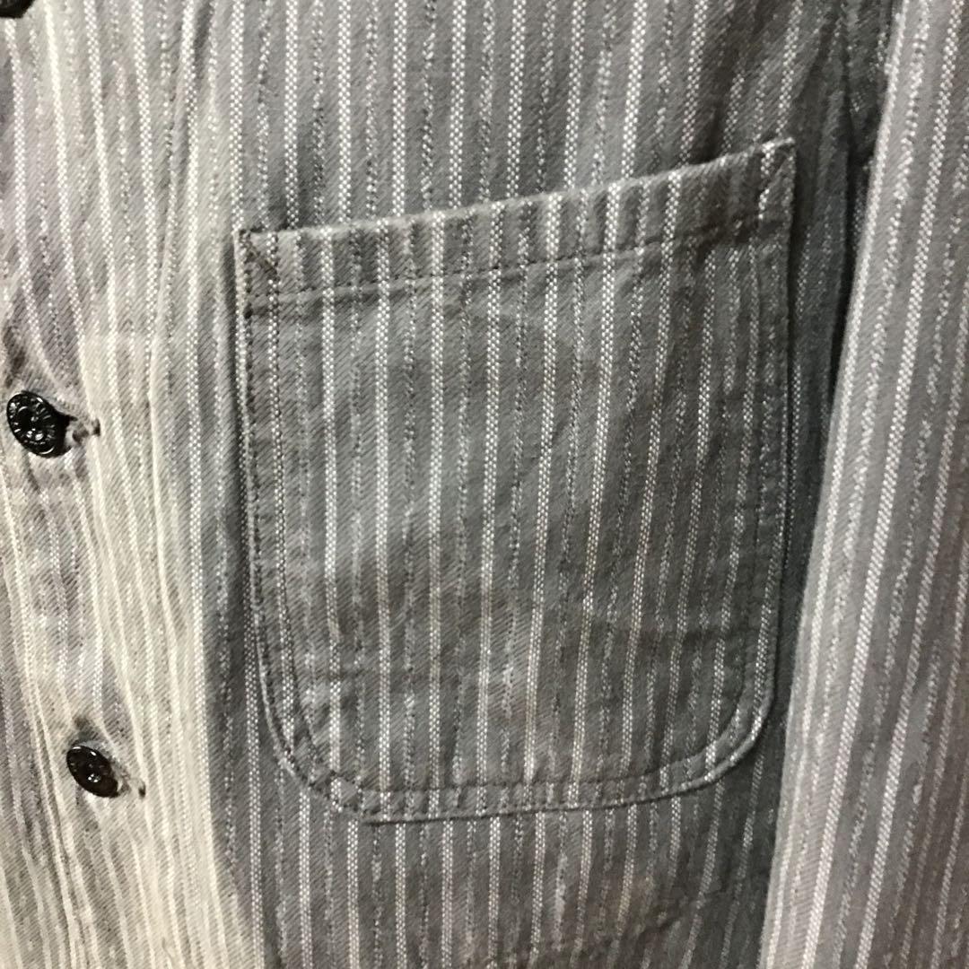 シュガーケーン　フィクションロマンス　ストライプ　カバーオール　３８　グレー