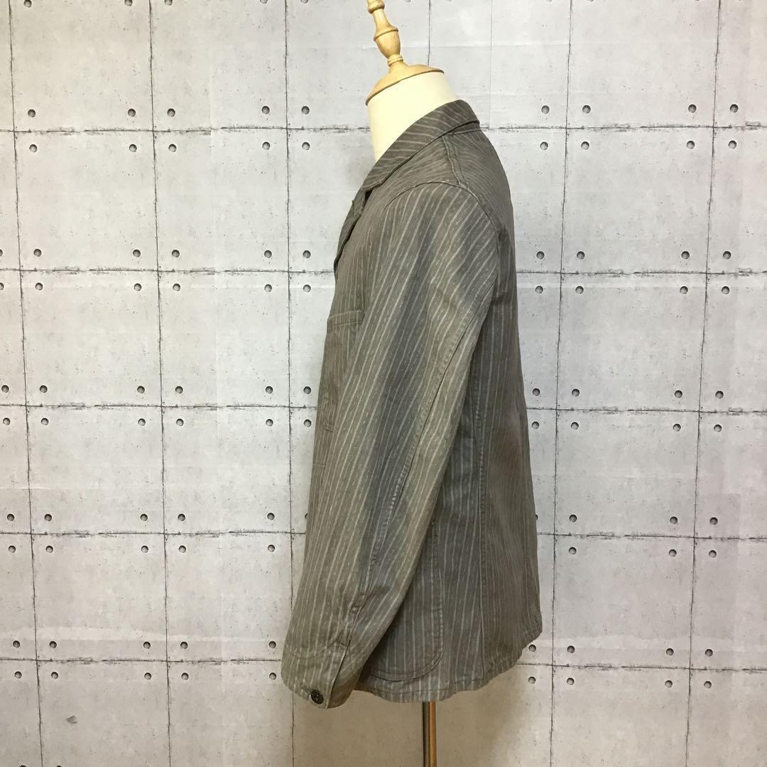 シュガーケーン　フィクションロマンス　ストライプ　カバーオール　３８　グレー