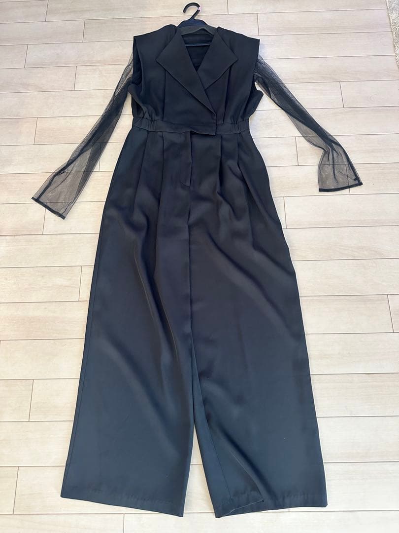 スタンドアウトカラーオールインパンツ パンツドレス L ブラック