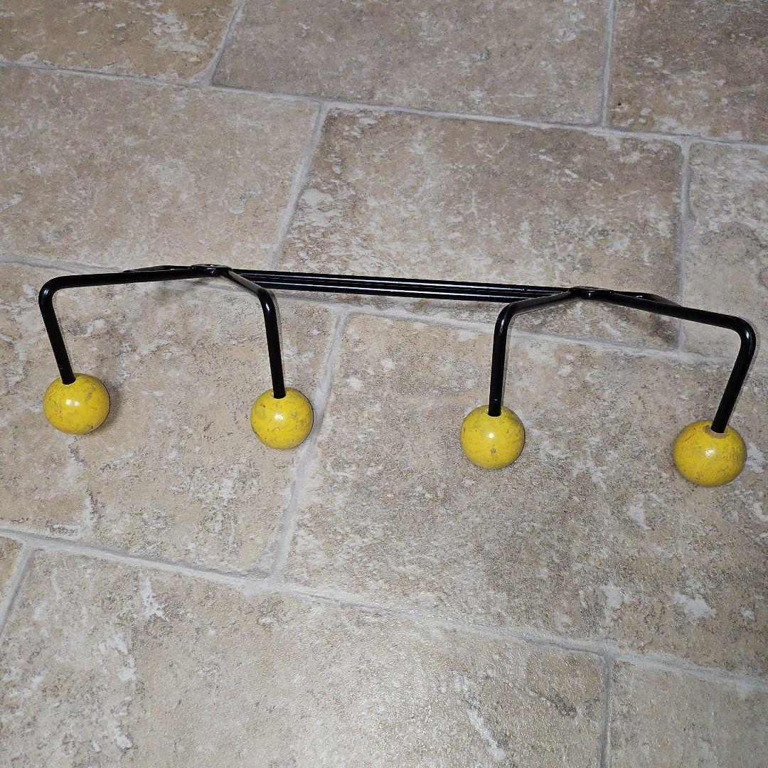 アンティーク モダン 1960S ヴィンテージ コートラック ウォールフック 黄