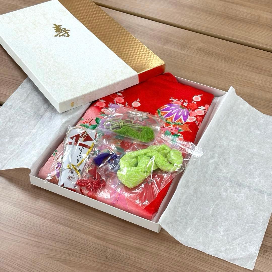 【15%値下げ！７月７日午前零時まで】お宮参り初着女の子　長襦袢付き　赤　未使用