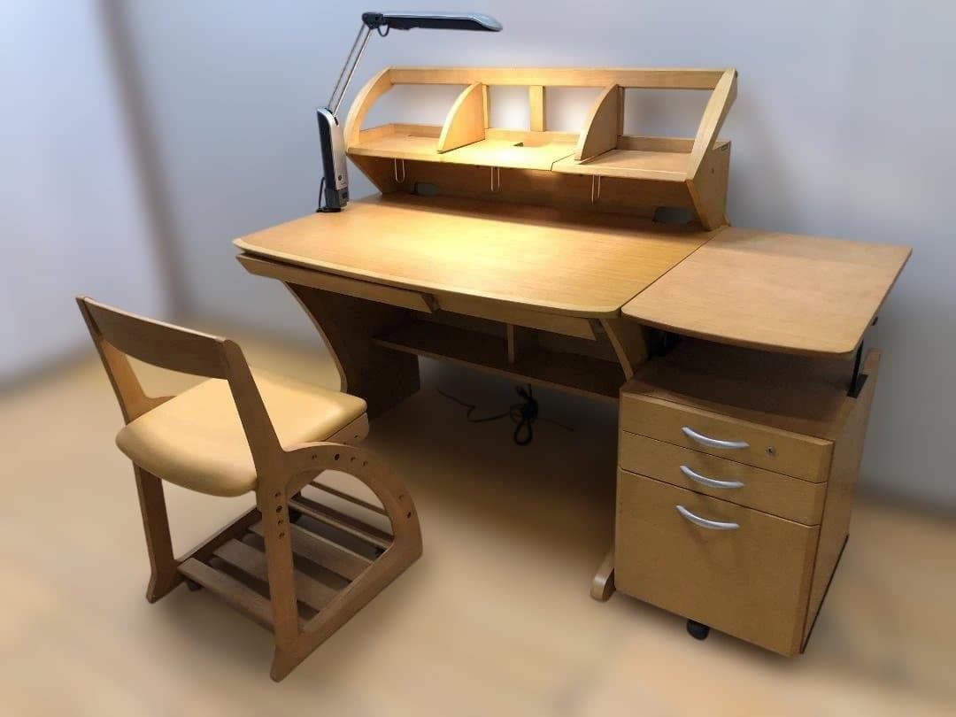 ③椅子　送料無料 カリモク 学習机4点セット ナチュラル 強机　88321