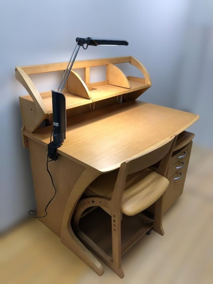 ③椅子　送料無料 カリモク 学習机4点セット ナチュラル 強机　88321