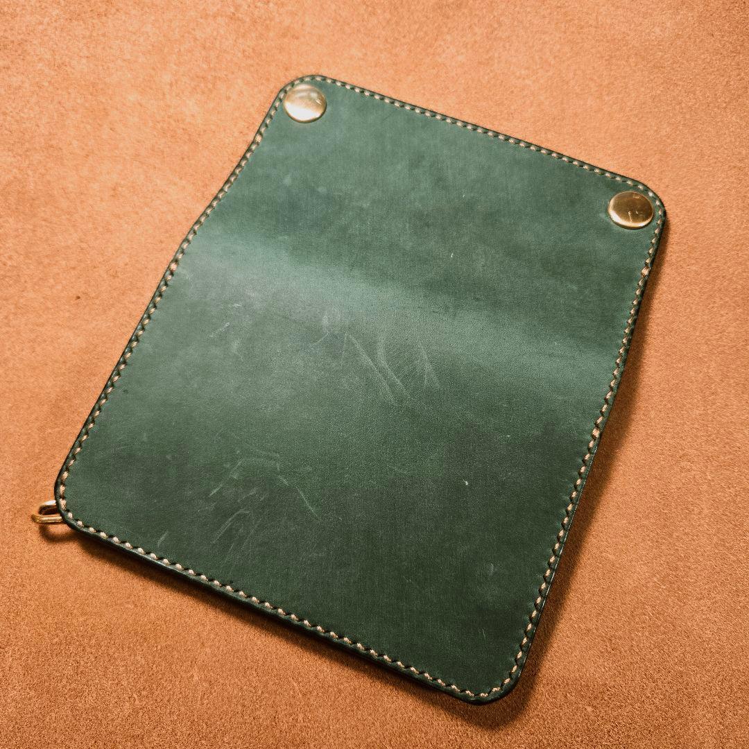 257 ミドル　トラッカーウォレット　イタリアンレザーTEXAS【グリーン】