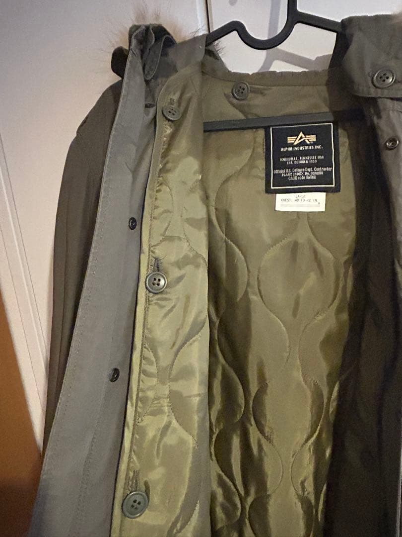 ALPHA INDUSTRIES モッズコート Lサイズ オリーブグリーン