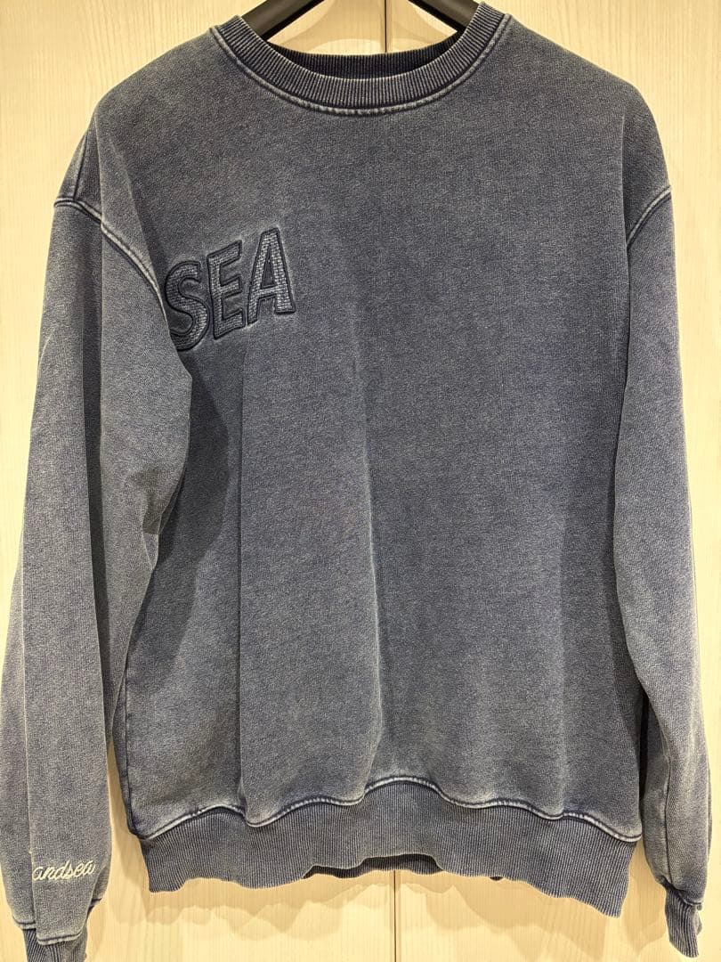 トップス WIND AND SEA 23SS CREW NECK INDIGO WASH