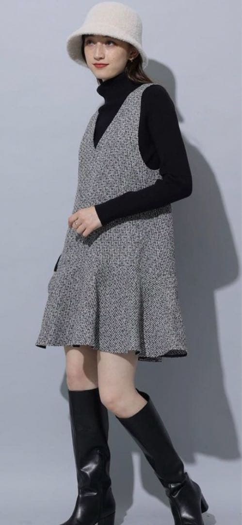 Rirandture フレアヘムジャンスカ ツイード