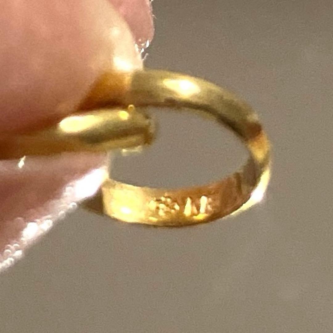 【お値打品】　18Ｋ　金ゴールド　二重輪　ガーネットペンダントヘッド　刻印あり♪