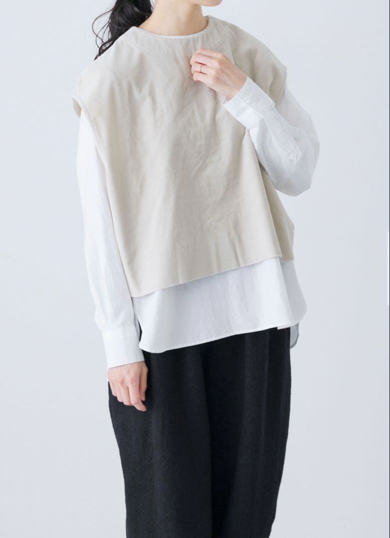 新品未使用タグ付き　かぐれ　コットンベルベット2WAYベスト