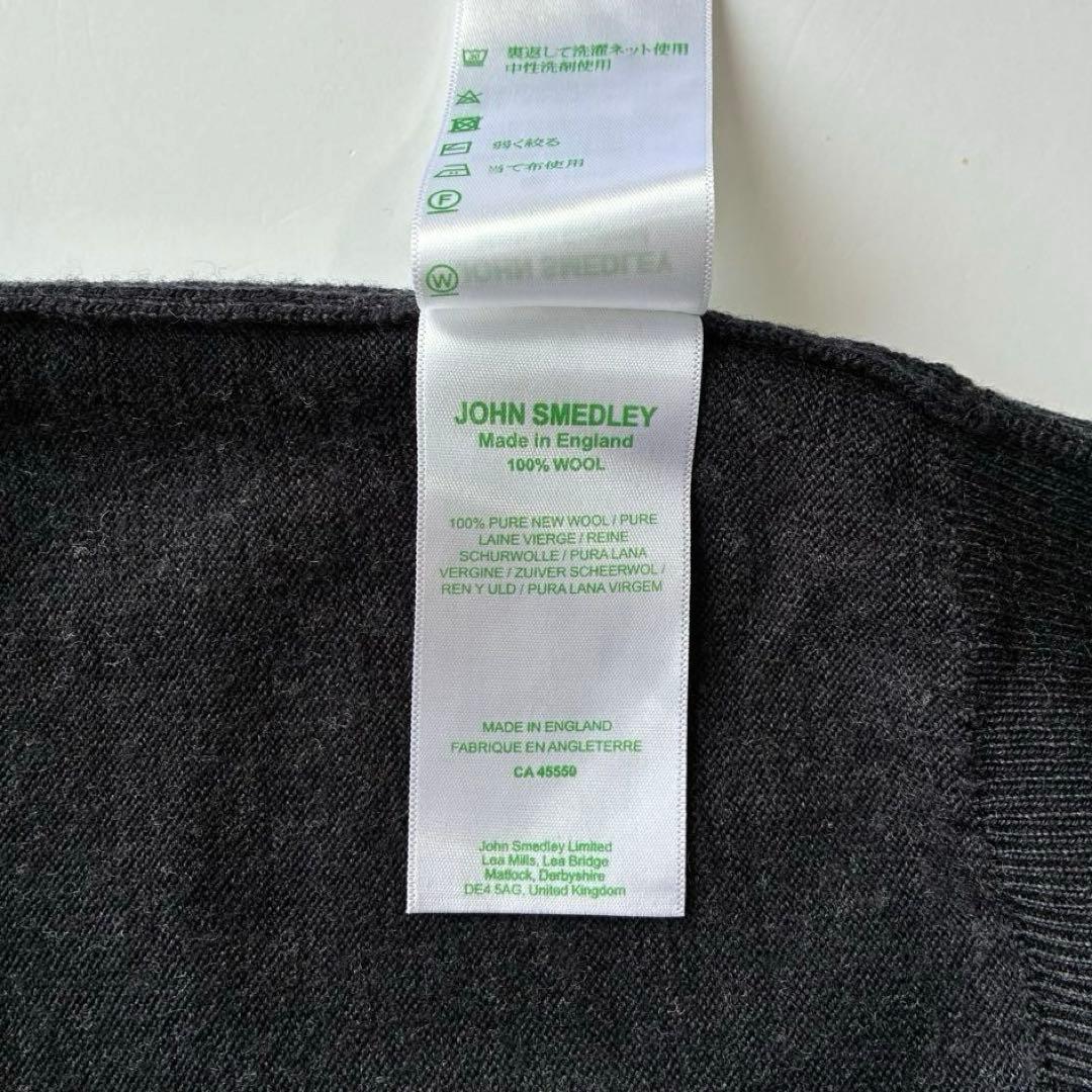 美品 英国製 JOHN SMEDLEY 30G モックネックニット セーター