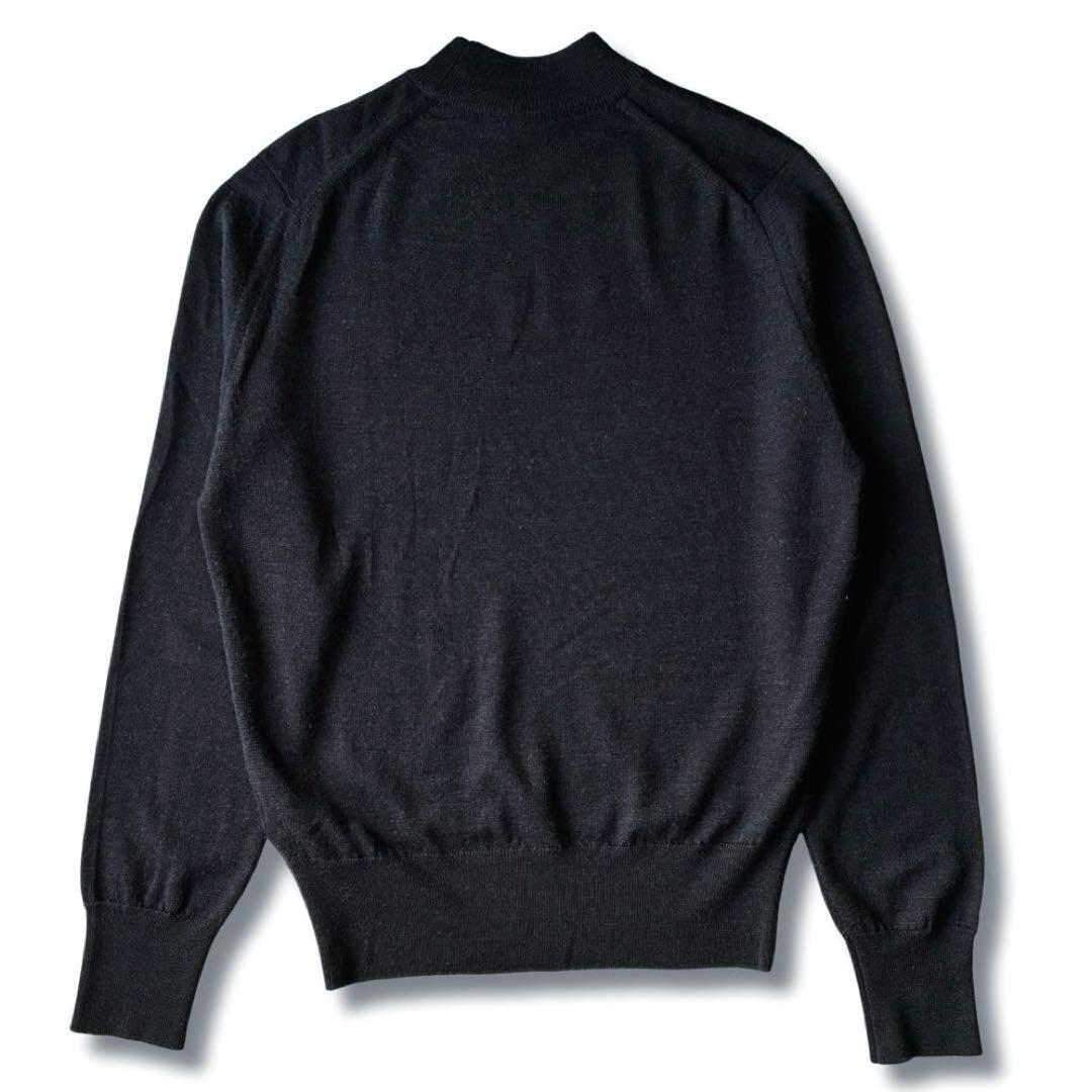 美品 英国製 JOHN SMEDLEY 30G モックネックニット セーター