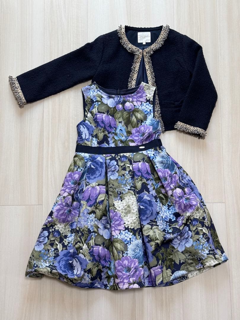 ANNA SUI 花柄ドレス、ニットプランナーボレロセット