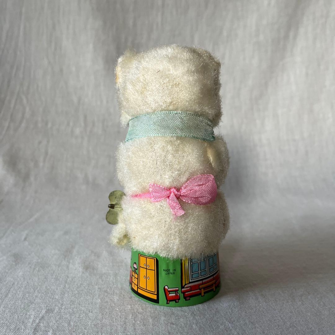 アンティーク　ぜんまい　編み物　ねこちゃん