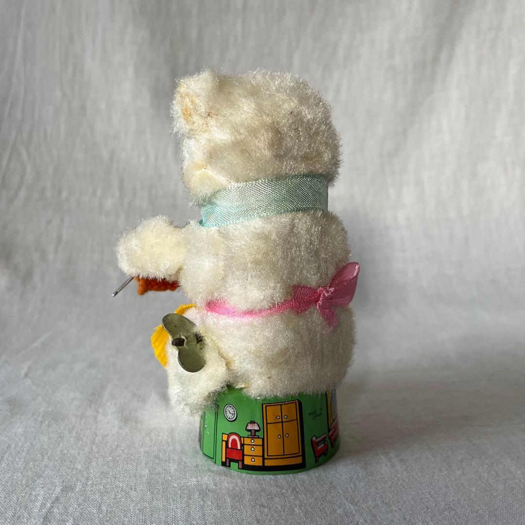 アンティーク　ぜんまい　編み物　ねこちゃん