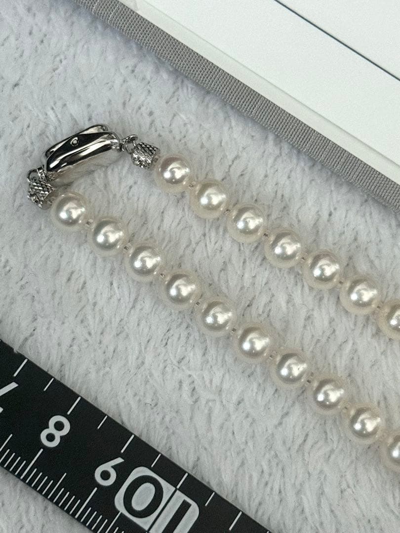 ク*ラ様 花珠級強テリアコヤパールネックレス6.5-7mm鑑別書付43cm