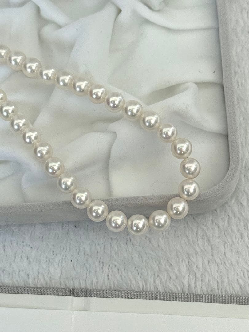 ク*ラ様 花珠級強テリアコヤパールネックレス6.5-7mm鑑別書付43cm