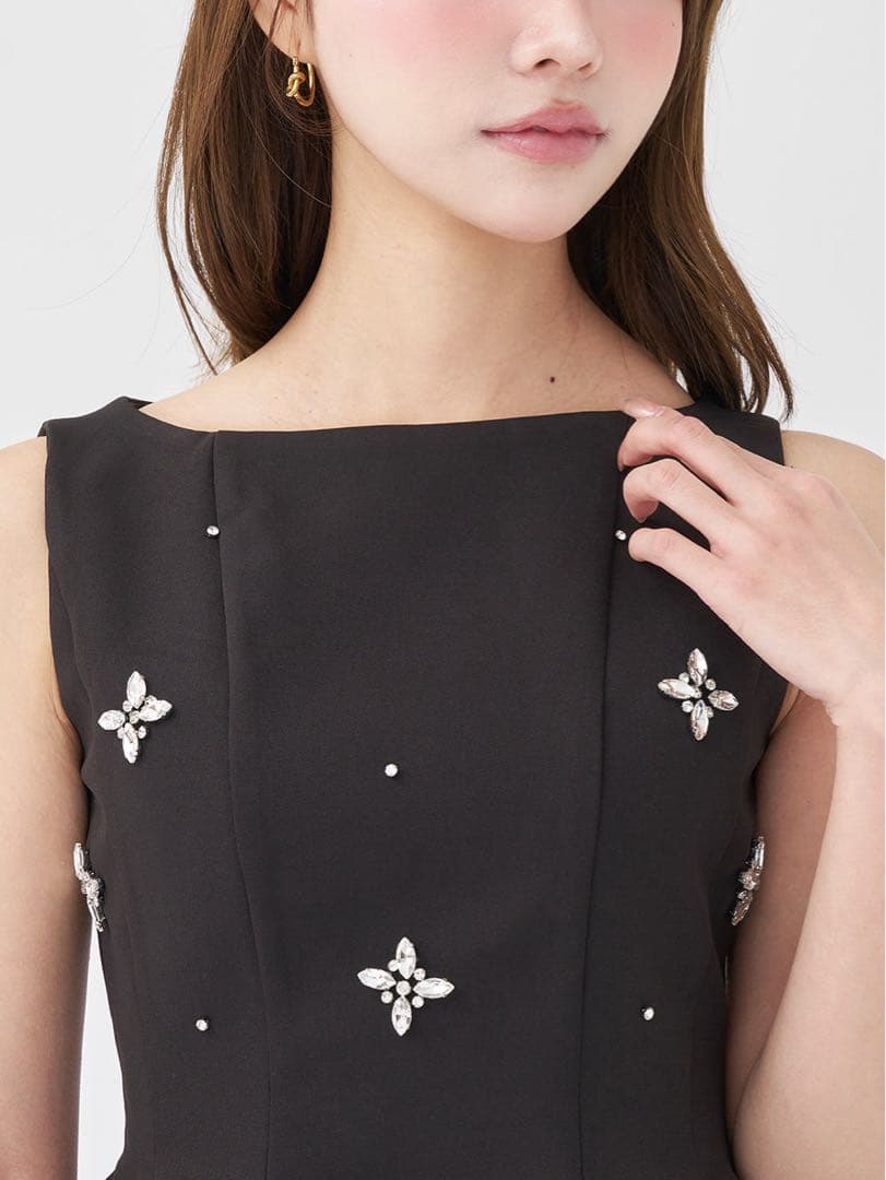 ビジューフレアバルーンミニドレス darich