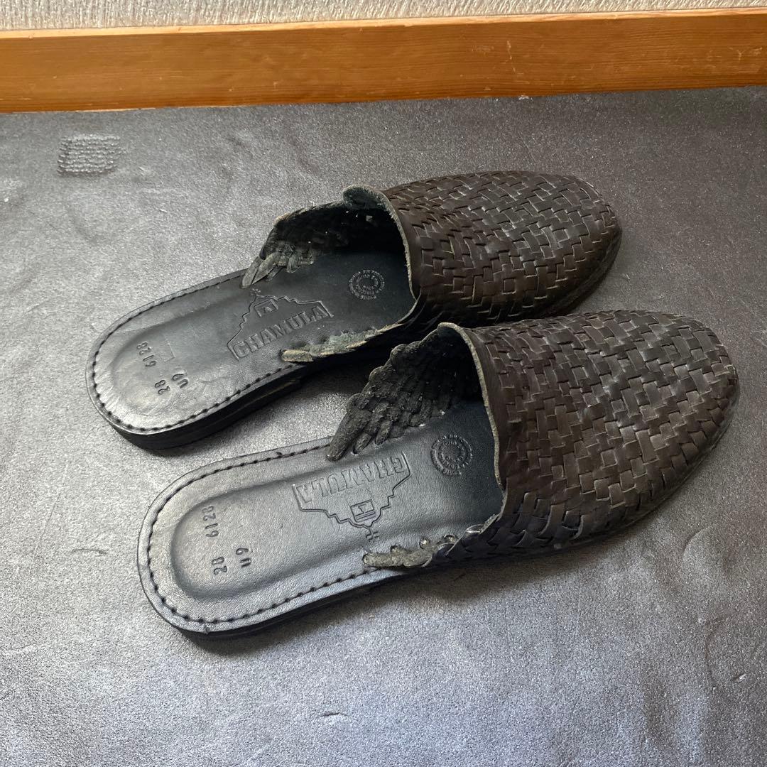 「美品⭕️」乱痴気 チャムラ　Palanco レザーサンダル　ブラック　28