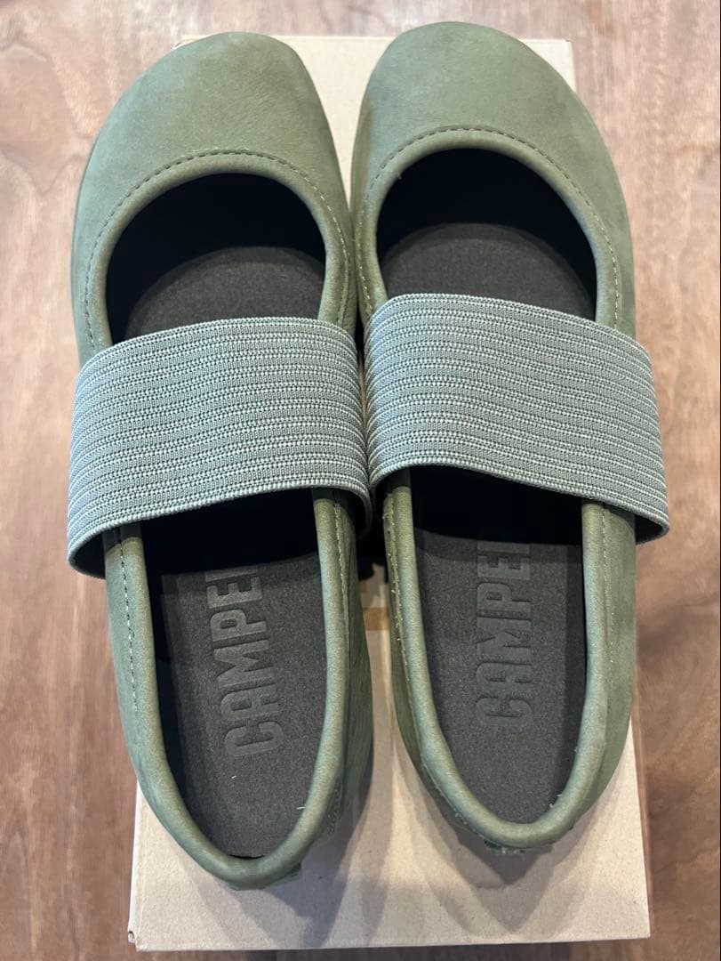 CAMPER ライトニナ　グリーン　フラットシューズ 22.5