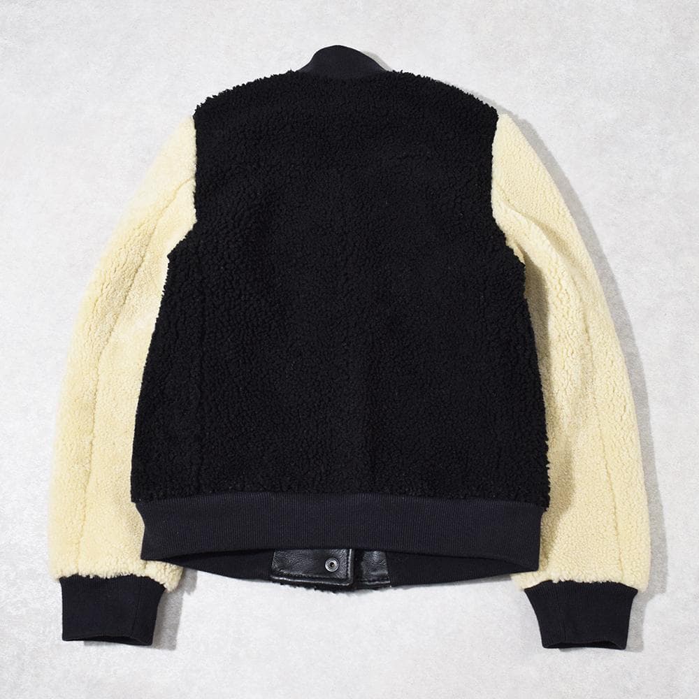 ALLSAINTS 羊革 シープスキン ムートン ベースボールジャケット 34