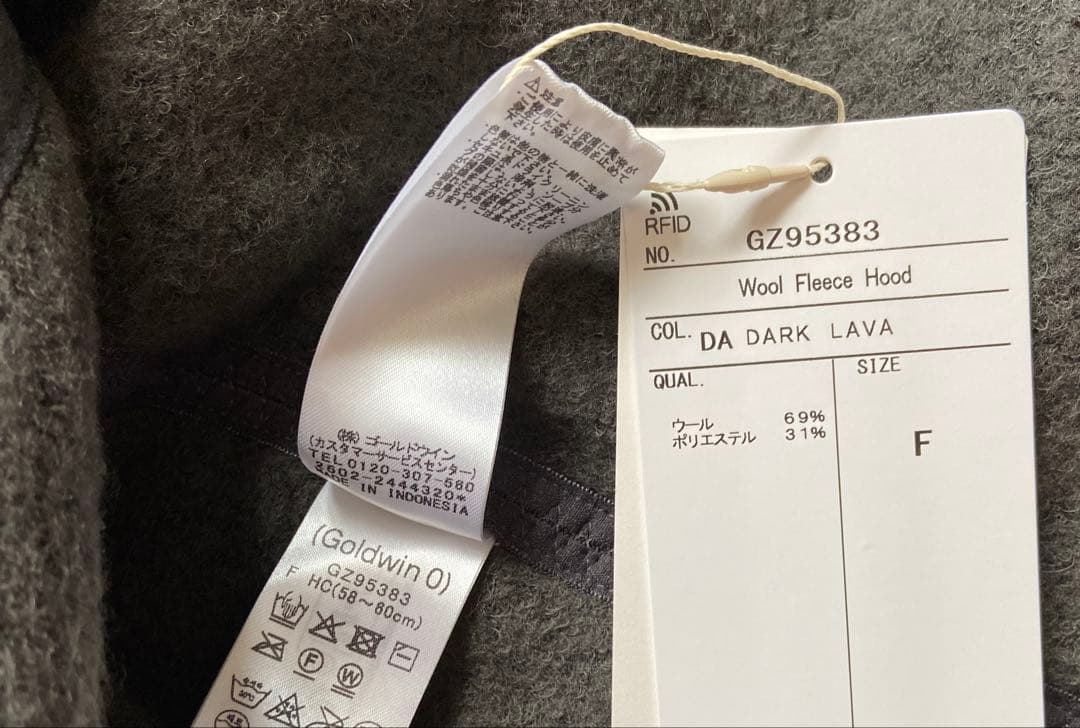 Goldwin 0 25AW ウールフリースフード 色ダークラバー ユニセックス