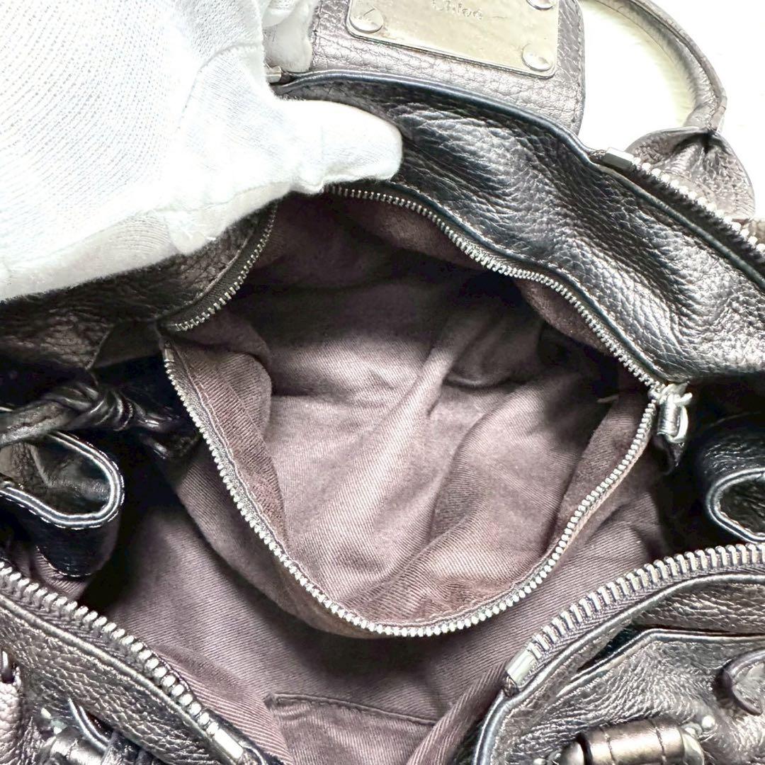 Chloe クロエ パディントン ハンドバッグ 南京錠 鍵付 ブロンズ系