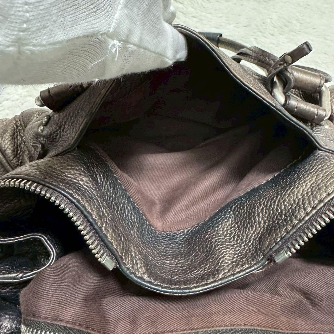 Chloe クロエ パディントン ハンドバッグ 南京錠 鍵付 ブロンズ系
