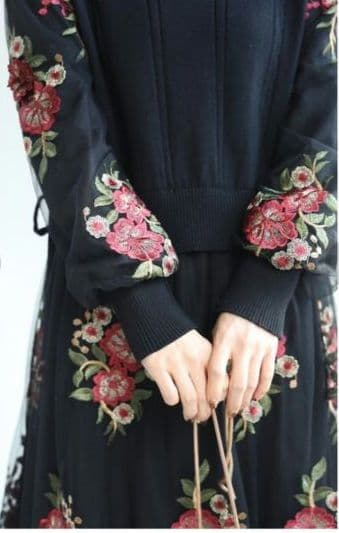 即購入歓迎☆ cawaii French pave 完売品 花刺繍ワンピース