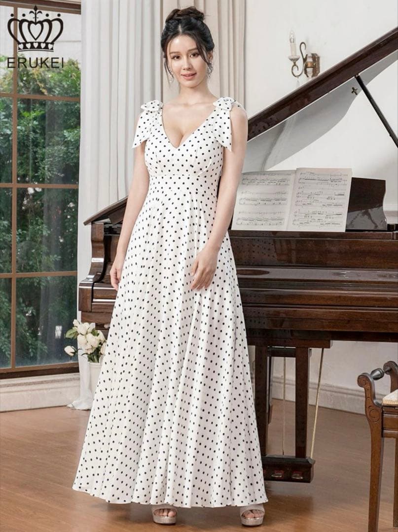 エルケイ　ERUKEI ホワイト　ロングドレス　ワンピース