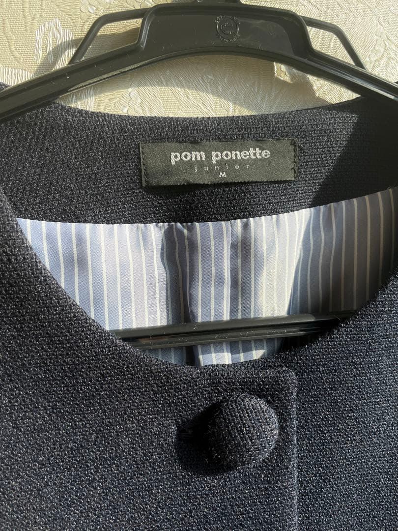 ポンポネット ジュニア フォーマル ボレロ ジャケット 150cm ブローチ付き