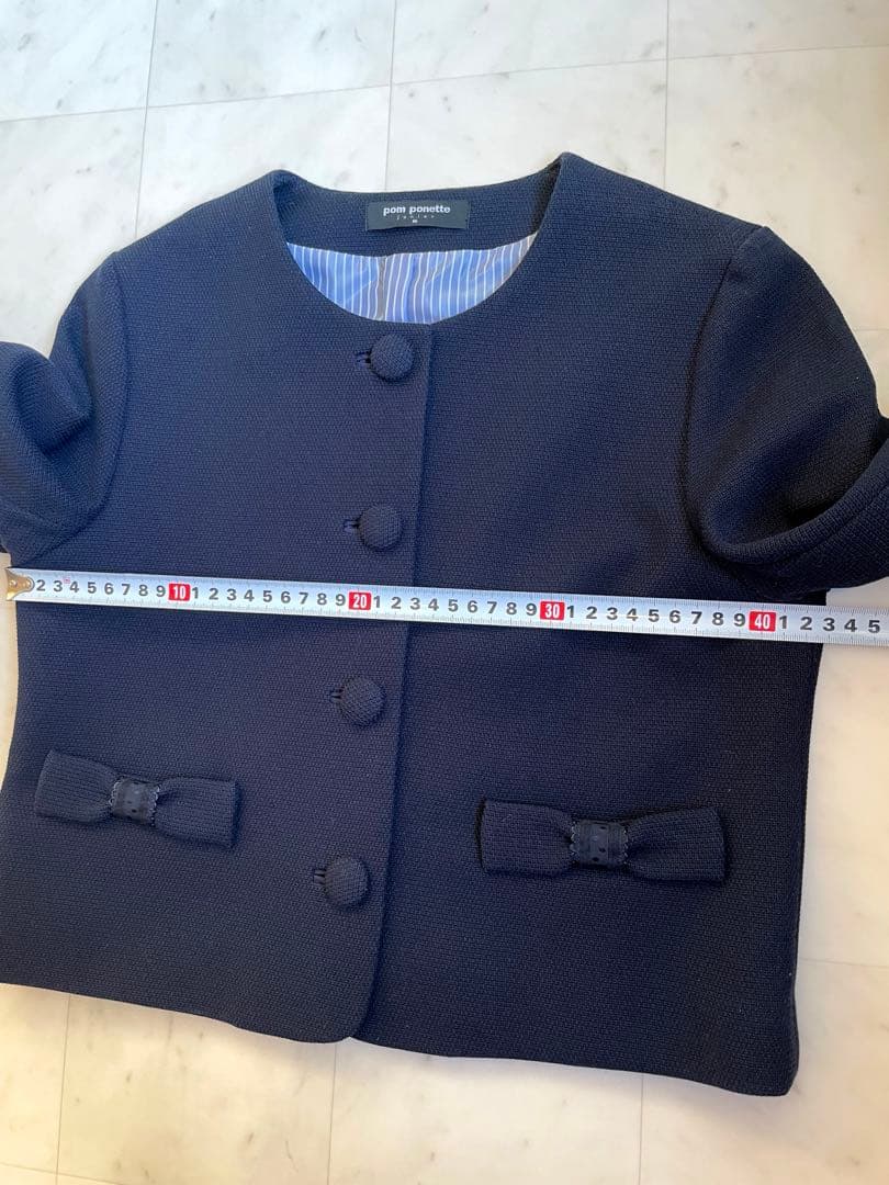 ポンポネット ジュニア フォーマル ボレロ ジャケット 150cm ブローチ付き