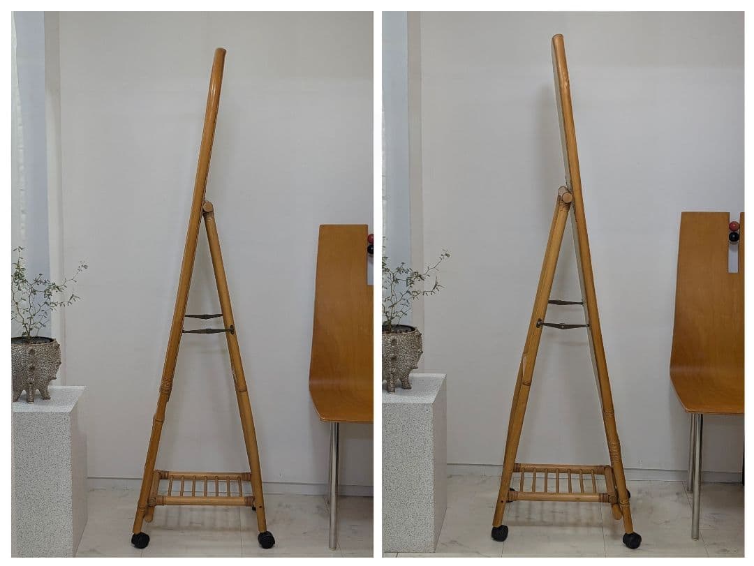 らっこさま専用 スタンドミラー オールド ラタン 藤 ジャパンディ モダン