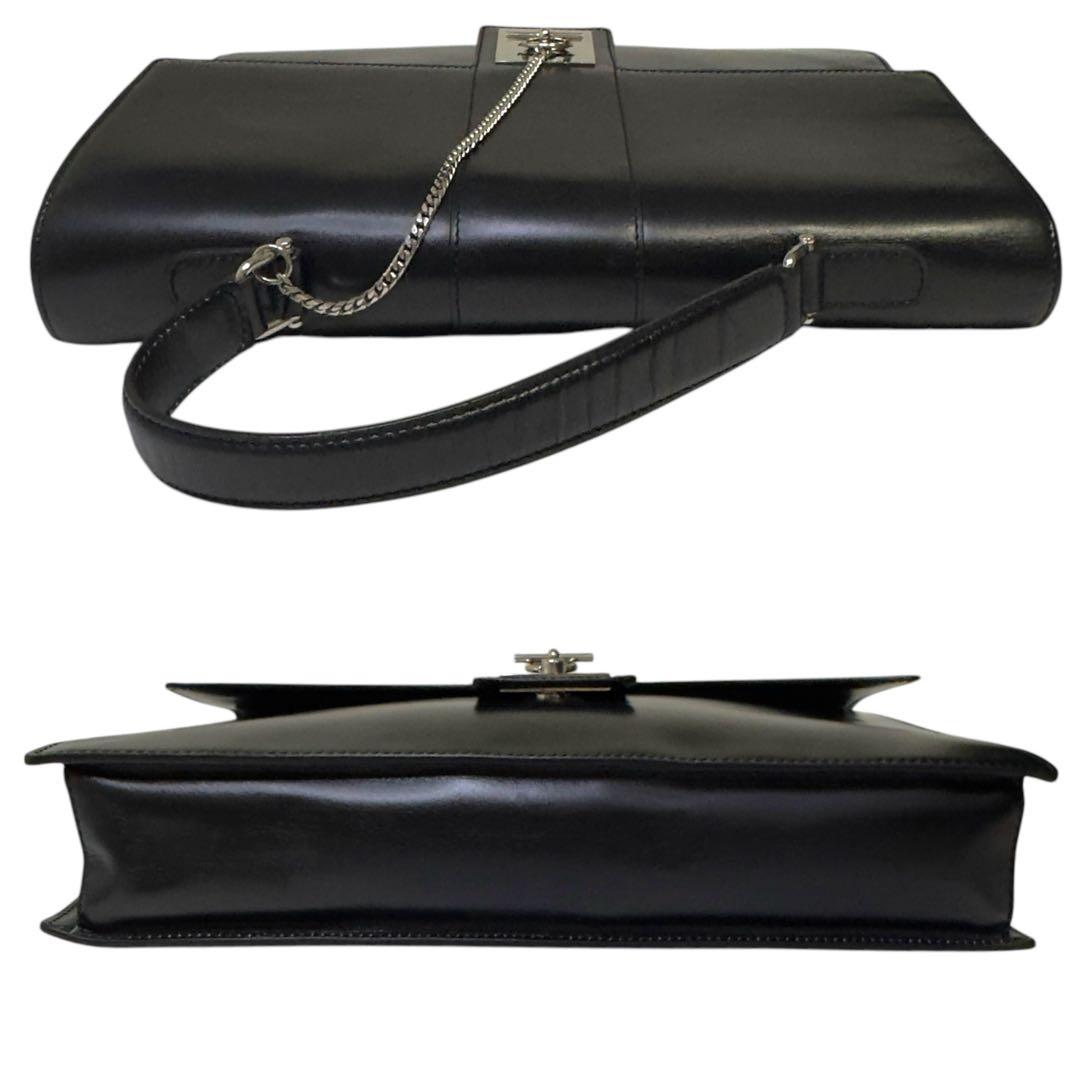 セリーヌ ガンチーニ ビジネスバッグ ハンドバッグ オールレザー ブラック