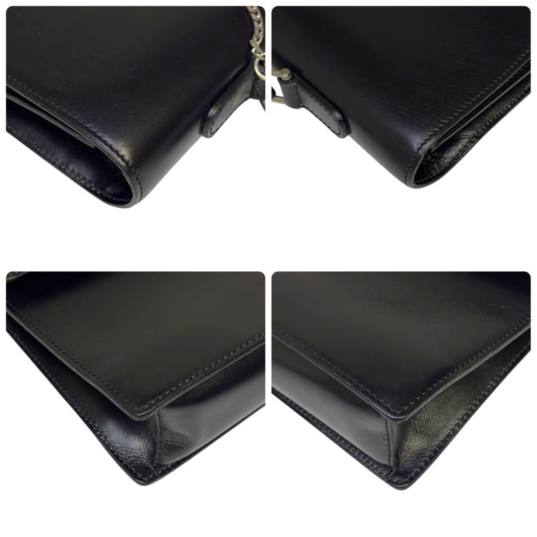 セリーヌ ガンチーニ ビジネスバッグ ハンドバッグ オールレザー ブラック