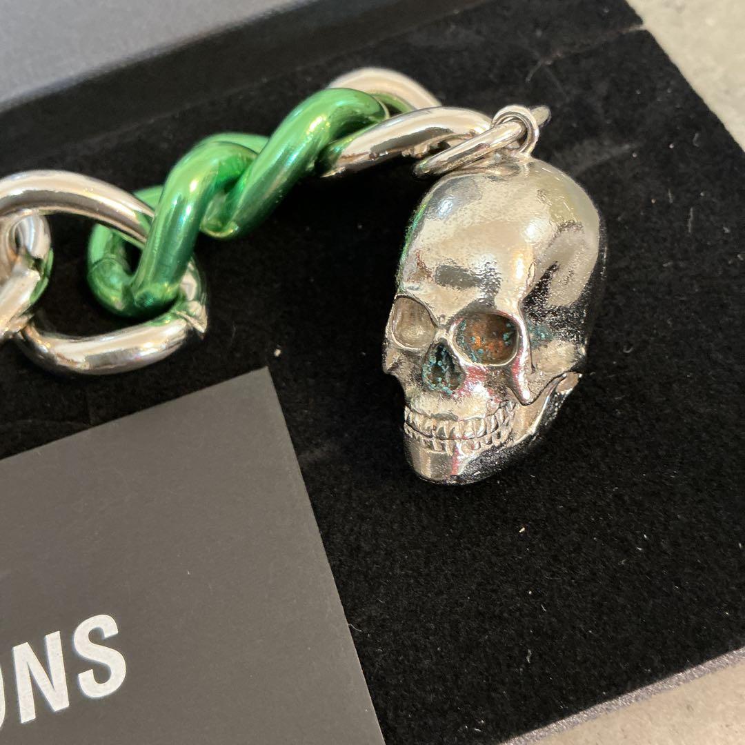 ラフシモンズ／スカルチェーンキーリング 全長約200mm