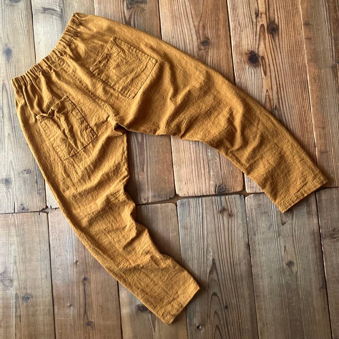 コットンリネン シンプルもんぺ クルミ うなぎの寝床 M寸