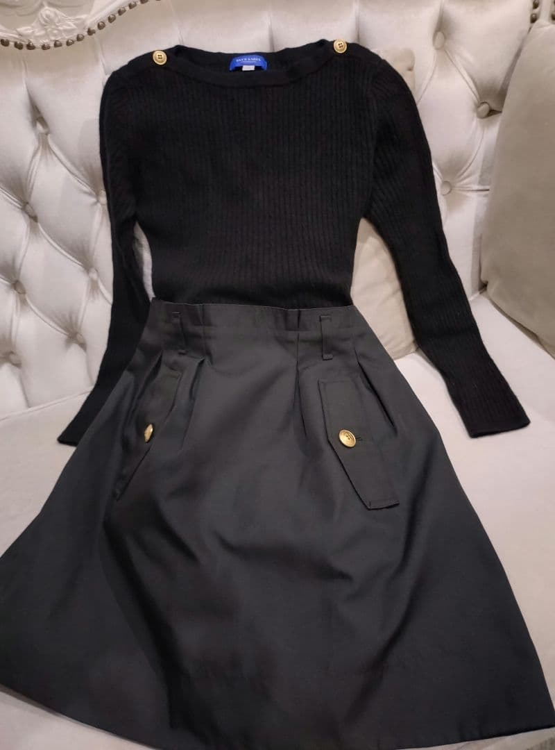 ブルーレーベル　クレストブリッジ　ドッキングワンピース　38　黒色